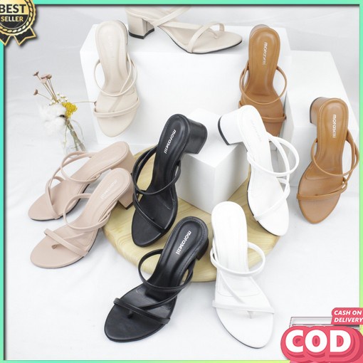 Sepatu Hak Heels Wanita  Ag 05 High Heels Bapau Mules Amiroh 7Cm Hils Cewek Perempuan Sapatu W Moras