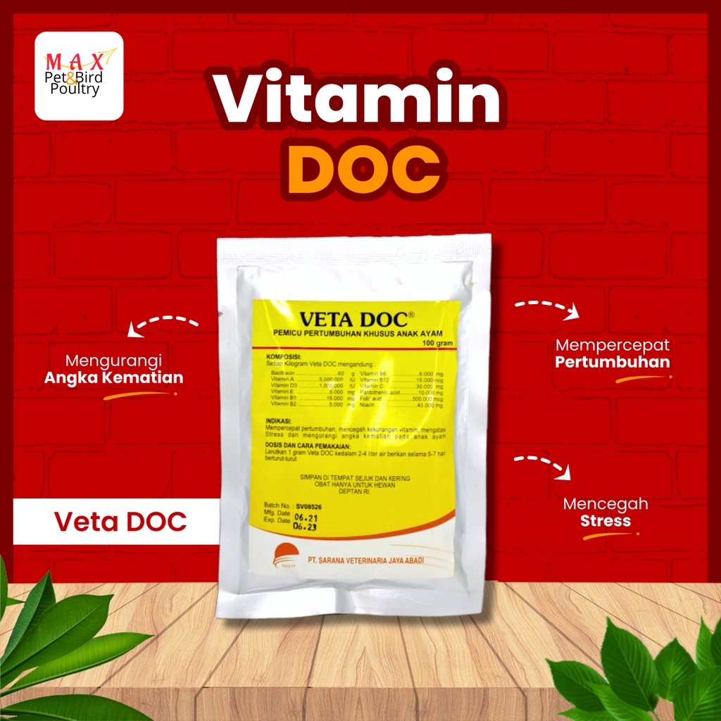 VITAMIN AYAM Broiler Veta DOC 100 gram - vitamin ayam pedaging - vitamin ayam kampung - vitamin anak ayam - vitamin anak ayam kampung - vitamin ayam doc - vitamin doc ayam - suplemen ayam - suplemen aam pedaging - vitamin ayam doc