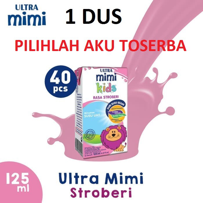 Susu Ultra Mimi Kids STRAWBERRY (STROBERI) 125 ml - (1 DUS ISI 40)