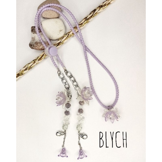 Strap Masker BLYCH  pengait hijab 2in1 kekinian  kristal ceko  permata sintetis  tali kalung serut  
