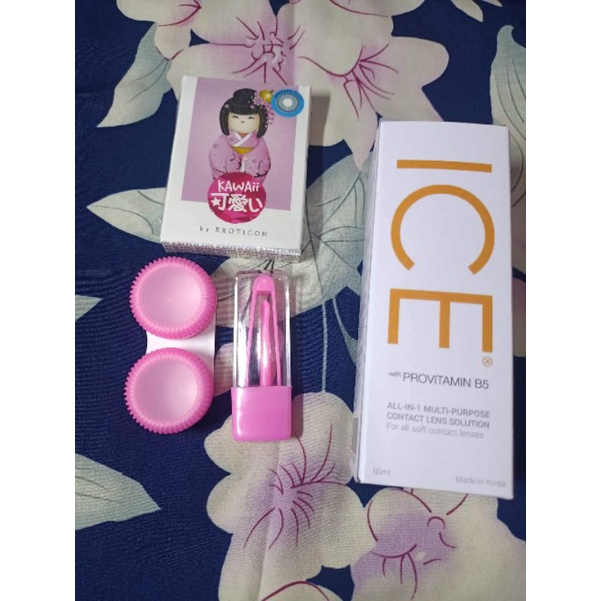 COD Paket Softlens X2 Kawaii Normal 14,5mm + Air Softlens Ice 60ml + Lenscase + Pinset | Paket Softlens Lengkap