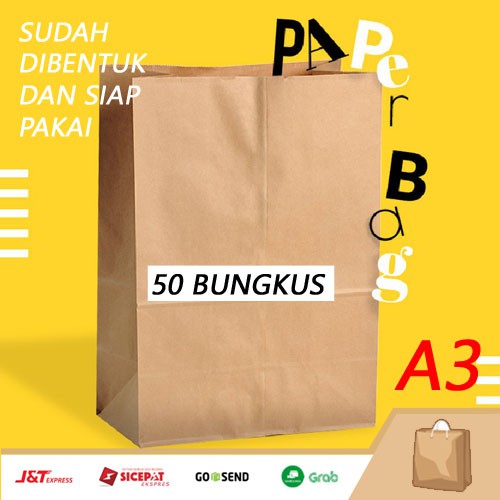 

Kertas Bungkus Makanan Kantong Kertas Coklat Samson A3 21x16cm Kertas Bungkus Baju, Roti, Makanan