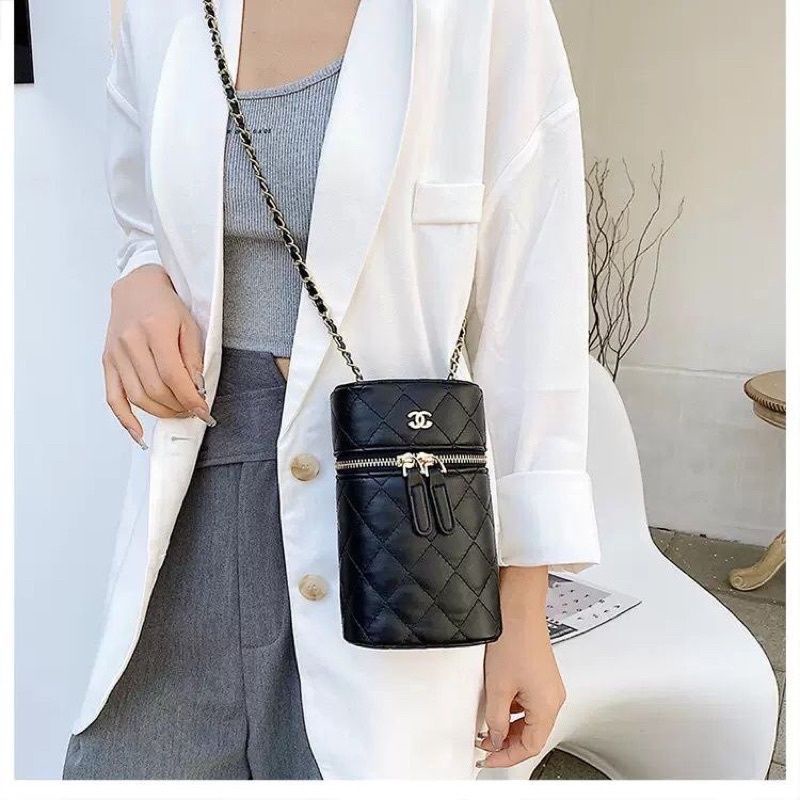 Tas SZZ66818 Chanel Quilt Phone Bag wanita import