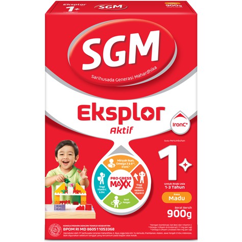 Susu Formula Anak SGM Eksplor Tahap 1 Rasa Vanila / Madu Netto 900Gram