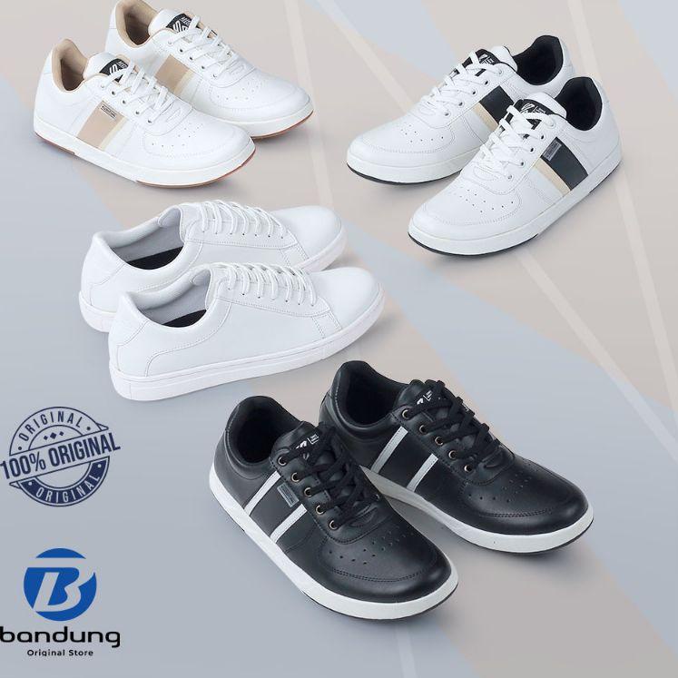 TEN 12.12 Sepatu Casual Sneakers Putih Hitam Pria Cowok Mills Series Kets Distro Premium Original Bu