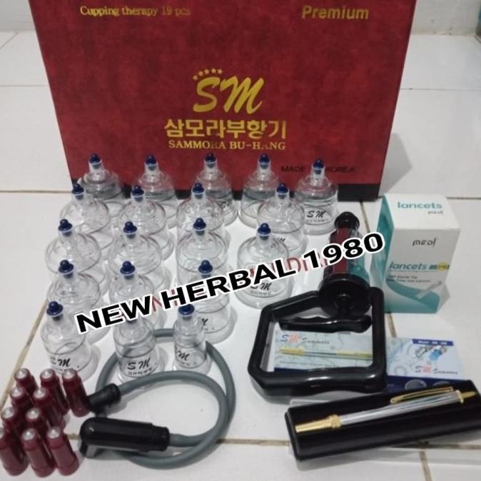Alat Bekam Sammora Isi 19 Cup+Komplit Pen Stainless+Jarum Lancets