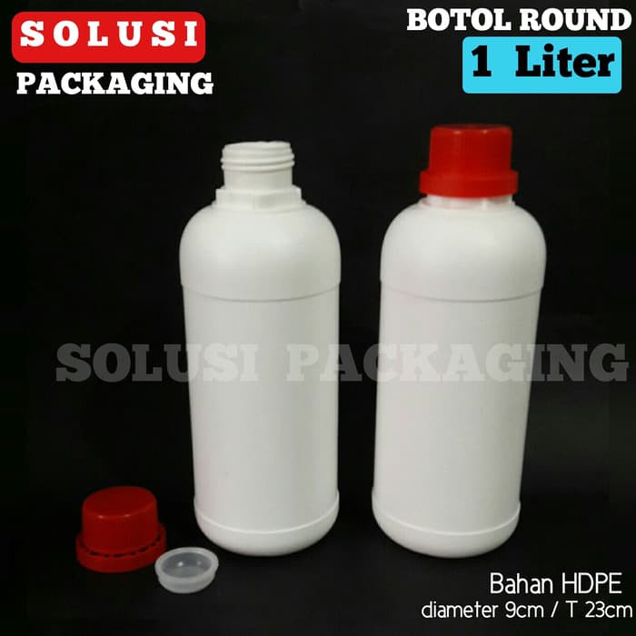 KEMASAN BOTOL ROUND 1 LITER/BOTOL PLASTIK 1000ML/JERIGEN/BOTTLE