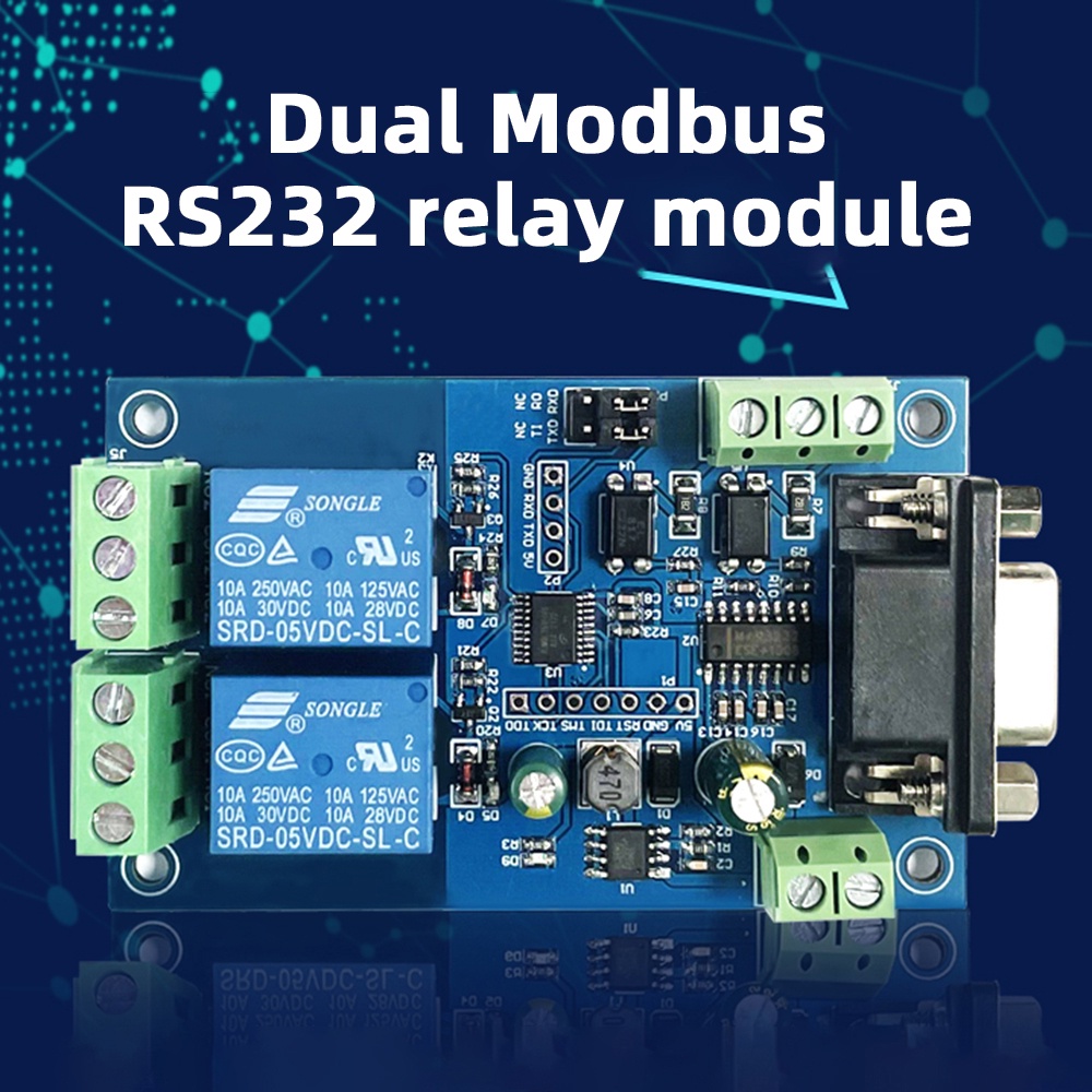 Modul relay Dc7~24V RS232 TTL UARTModbus RTU 1 2 Channel