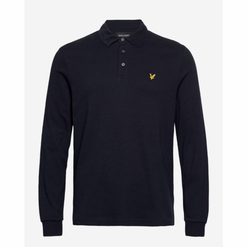Lyle & Scott Long Sleeve Polo Shirt Navy