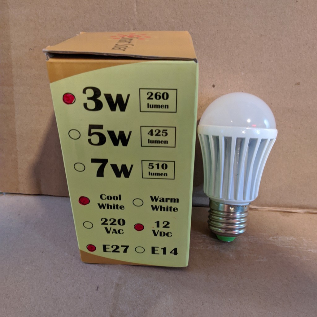 Lampu LED DC12V 3w / Bohlam DC 3Watt
