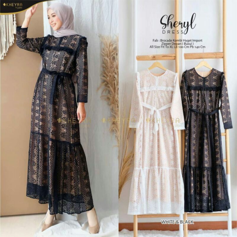 Sheryl Dress brokat premium import busui friendly