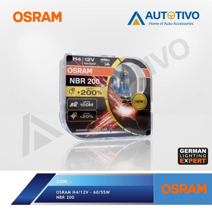 OSRAM Lampu Mobil Halogen NBR H4 +200 Laser Next Generation