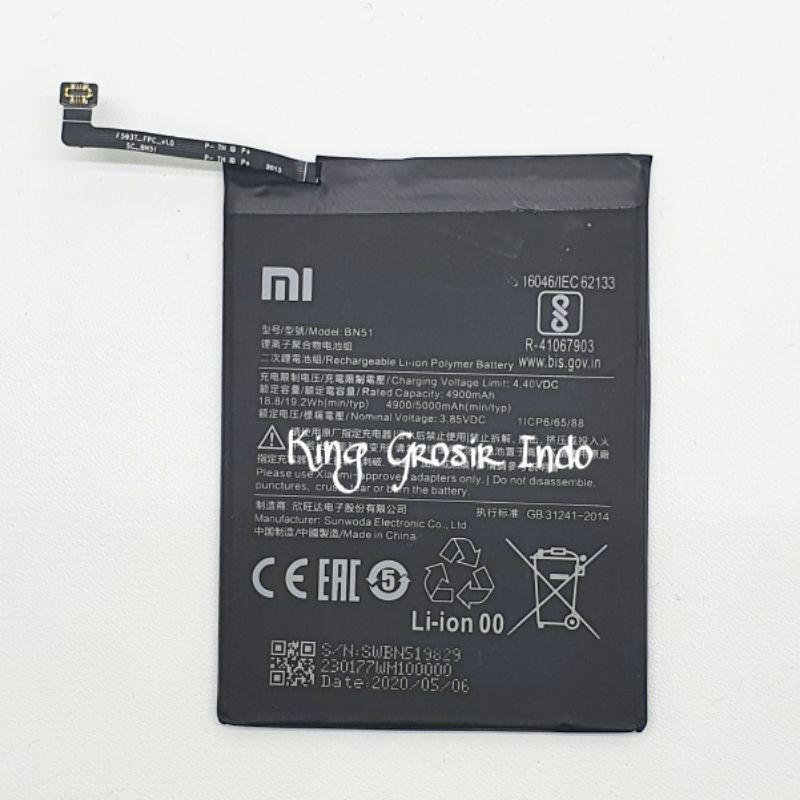 Baterai Xiaomi BN51 / BN 51 / Redmi 8 / Redmi 8A Original 100% Battery