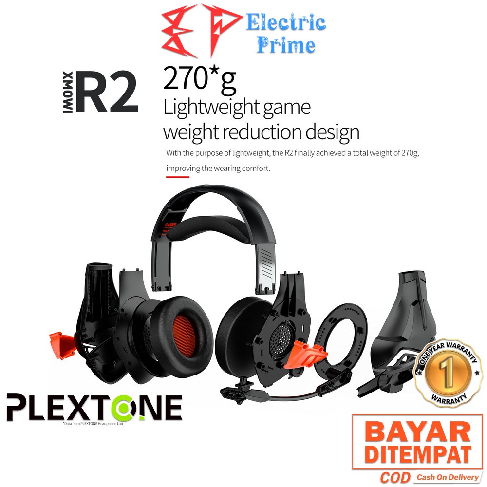 PLEXTONE XMOWI R2 Gaming Headset RGB Lighting HiFi Sound Quality Rotary Mic Headphone PUBG PS5 XBOX