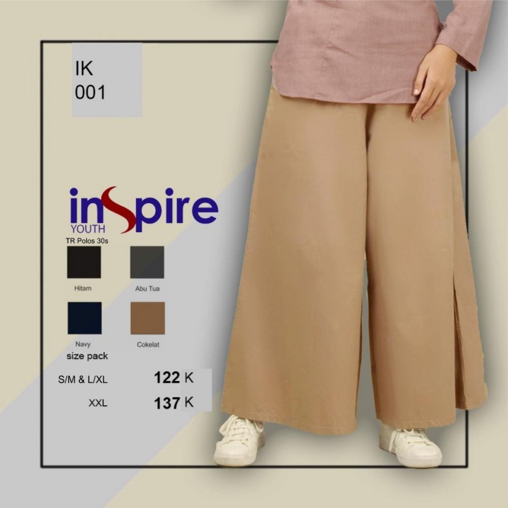 INSPIRE KULOT IK 01 BAHAN KATUN POLYESTER RAYON CELANA LONGGAR FASHION MUSLIM UNTUK REMAJA