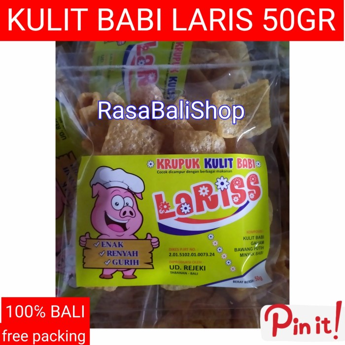 

NEW KULIT BABI LARISS 50GR, RAMBAK LARISS, RAMBAK BABI, KRUPUK REJEKI