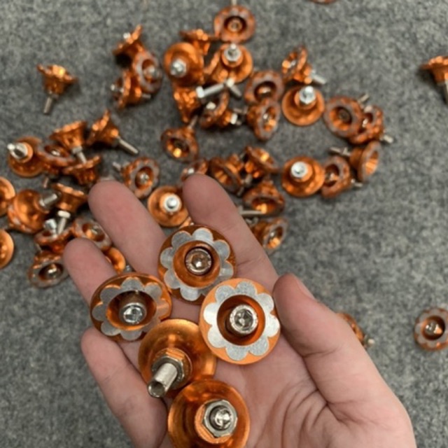 baut ring monel variasi bunga flower topi motif baut L orange oranye scarlet racing murah motor ori