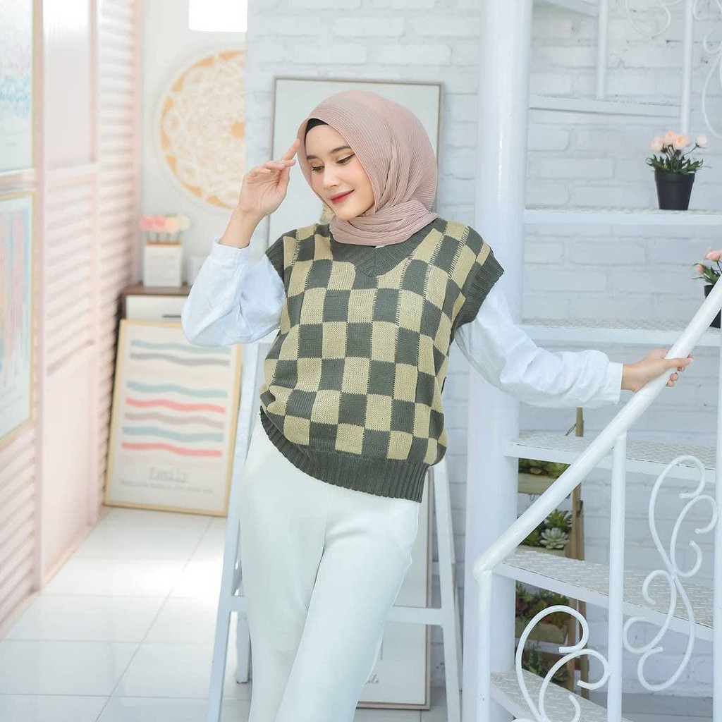 Nara Grosir - Big Catur Vest l Sweater Polos l Sweater Pria dan Wanita