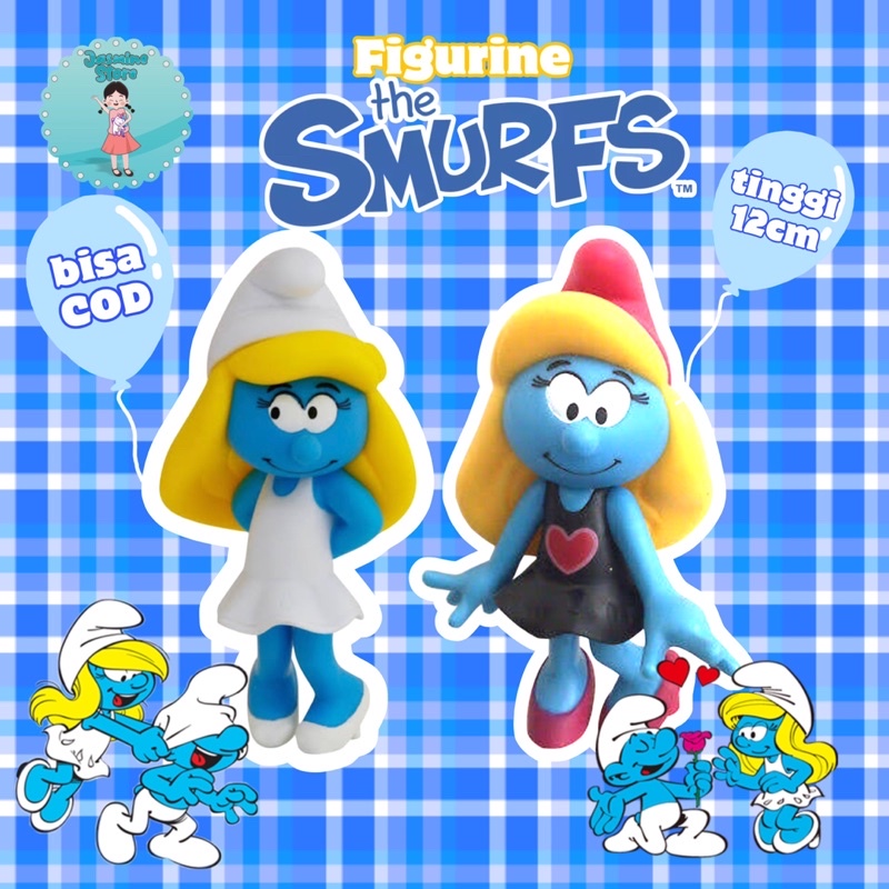 Vintage Toys Series The Smurf Characters Large Figure Collection Series/Figurine Smurfette/Mainan Action Figure The Smurfs Smurfette Large Figure Collection/Mainan Vinyl Action Figure The Smurfs Smurfette Love Large Figure Termurah