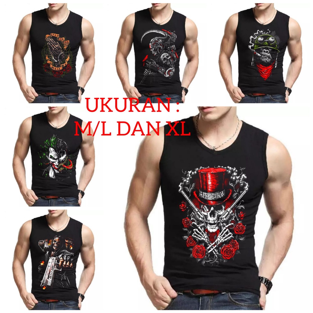 ALIPIO FASHION - SINGLET PRIA PE MOTIF / kaos pria / kaos dalam keren / terbaru / kekinian