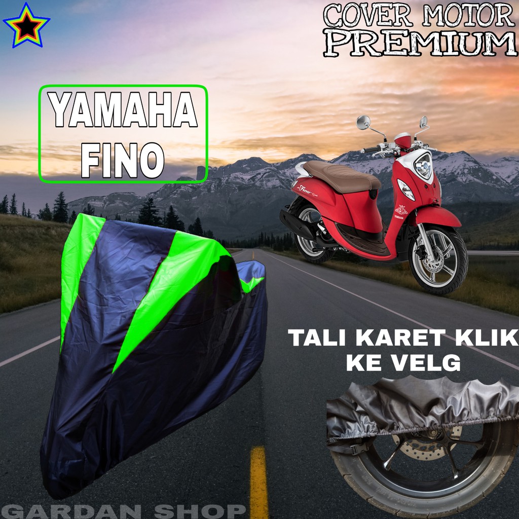 Sarung Motor YAMAHA FINO Hitam HIJAU Body Cover Penutup Pelindung Motor Fino PREMIUM