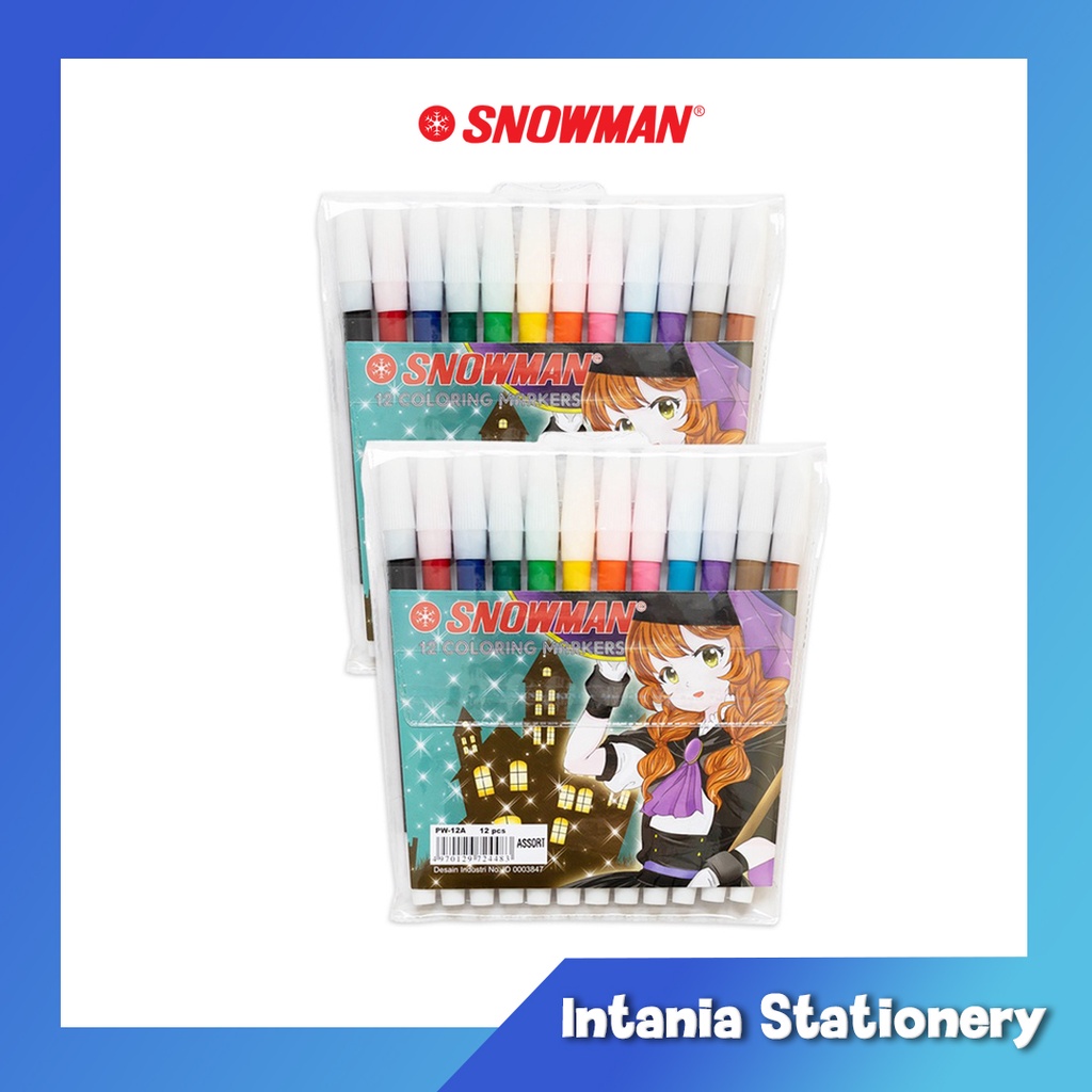 

Spidol Snowman 12 Warna / Spidol Mewarnai Snowman