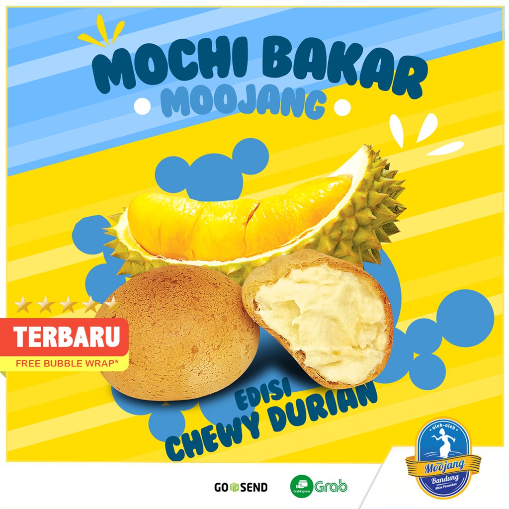 Mochi Bakar Durian Chewy Soes Durian Moojang Bandung Kualitas Premium Durian Asli best seller