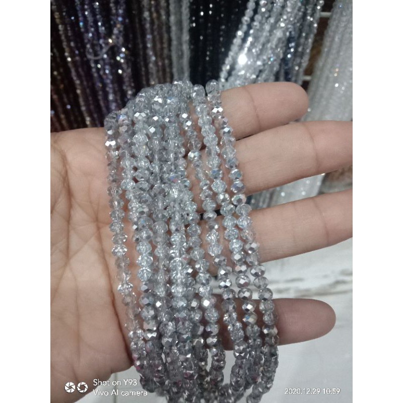 kristal ceko 6mm golongan biasa-silver