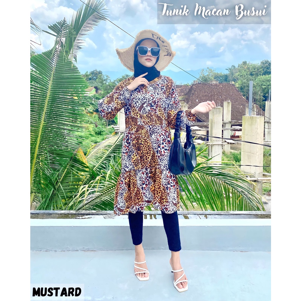 Tunik Rayon Zarrah Meydina Macan busui Macan Kerah Katus