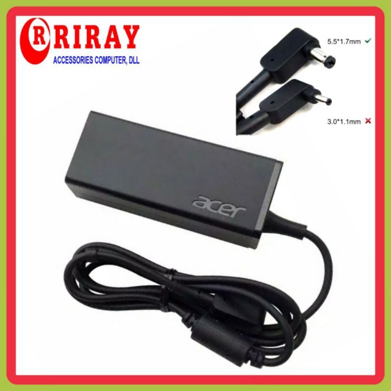 Original Adaptor Charger Laptop Acer Aspire ES1-131 ES1-432 ES1-512 E5-522 E5-471 E5-473 19V-2.37A