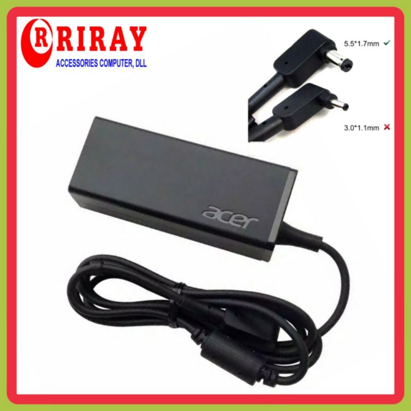 Original Adaptor Charger Laptop Acer Aspire ES1-131 ES1-432 ES1-512 E5-522 E5-471 E5-473 19V-2.37A