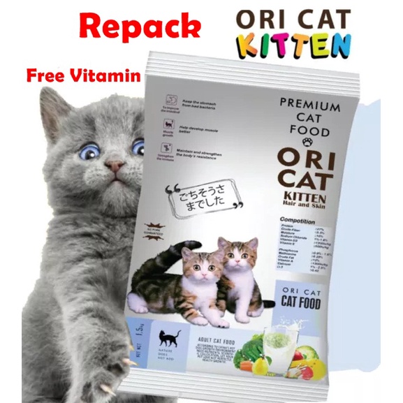 Makanan Kucing Ori Cat Kitten 500Gr Free Vitamin Dry Food Pakan Kering Pelet