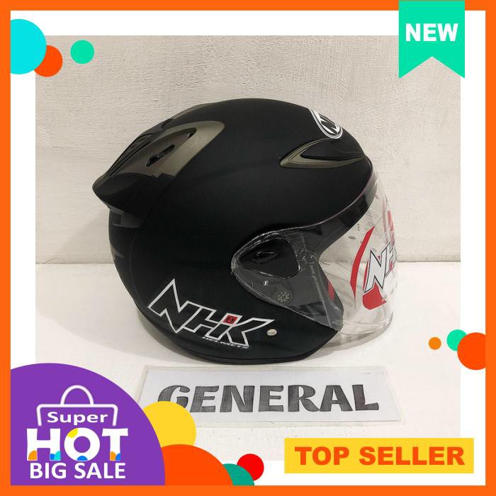 Helm Nhk R6 Solid Black Doff Hitam Dop