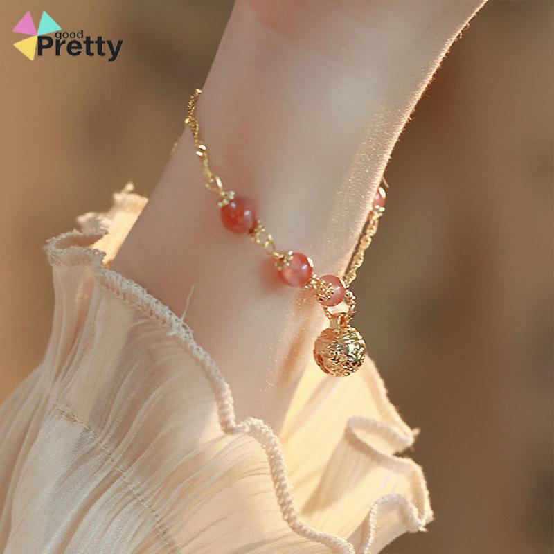 Niche desain pacar gaya country gold bell pendant gelang gelang hadiah khusus - PD