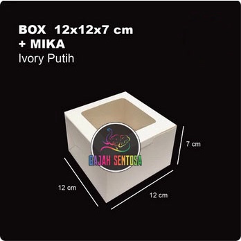 

BOX KOTAK DOS KUE SNACK DESSERT SOUVENIR 12 x 12 x 7cm + MIKA PUTIH