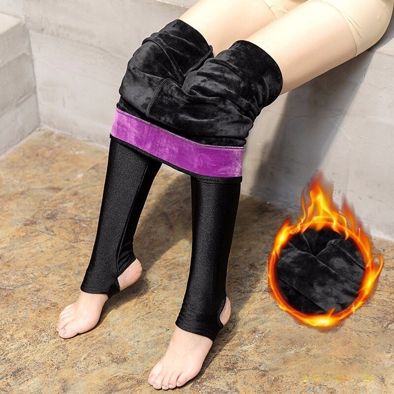 Legging Musim Dingin Ketat, Celana Musim Dingin Tebal, Leggings Wanita, Celana Winter Wanita Lejing