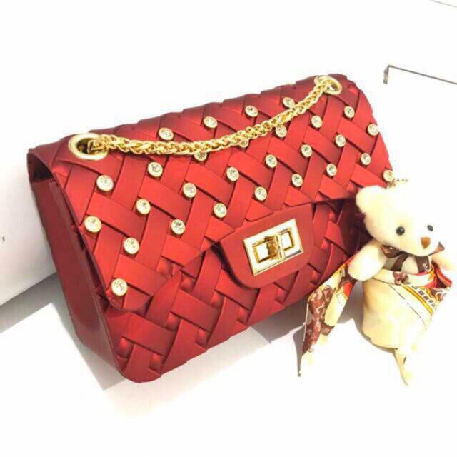 LB 541 (FREE SYAL &amp; BONEKA) TAS SELEMPANG WANITA TAS BATAM IMPORT WANITA - JELLY TIKAR (ADA DIAMOND)