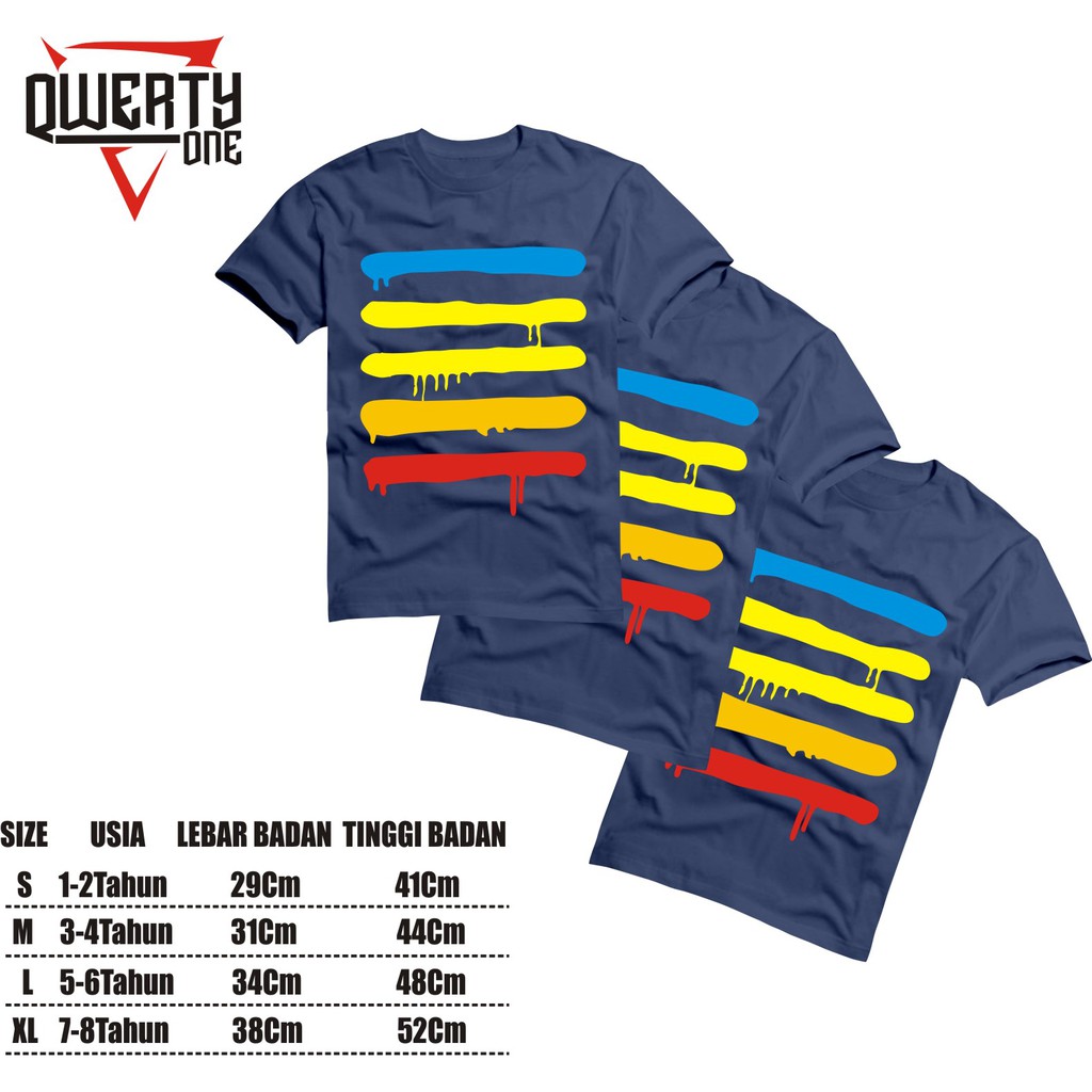 Kaos Anak Distro Garis Warna Warni 1-10 Tahun