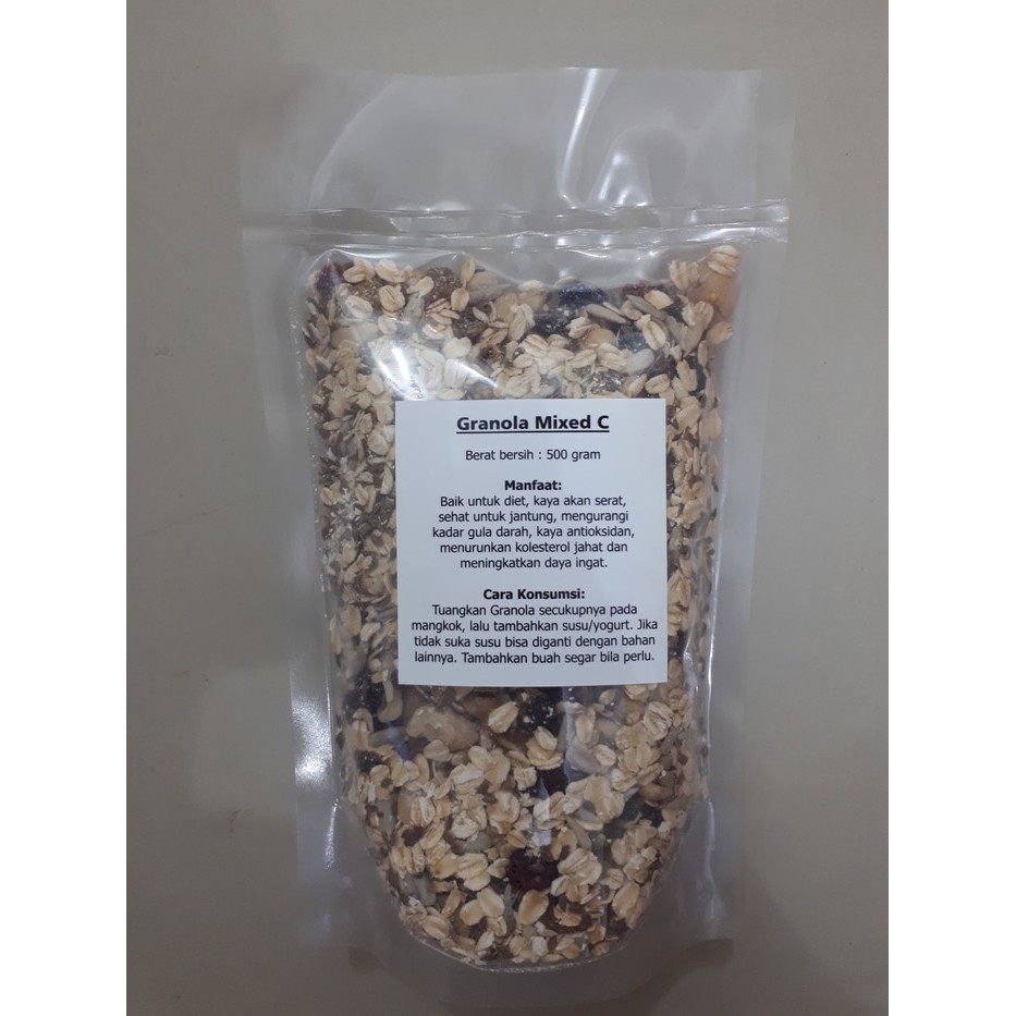 

Healthy Granola Mixed C 500 gram ( Walnut , Mete , Cranberry , Oat )