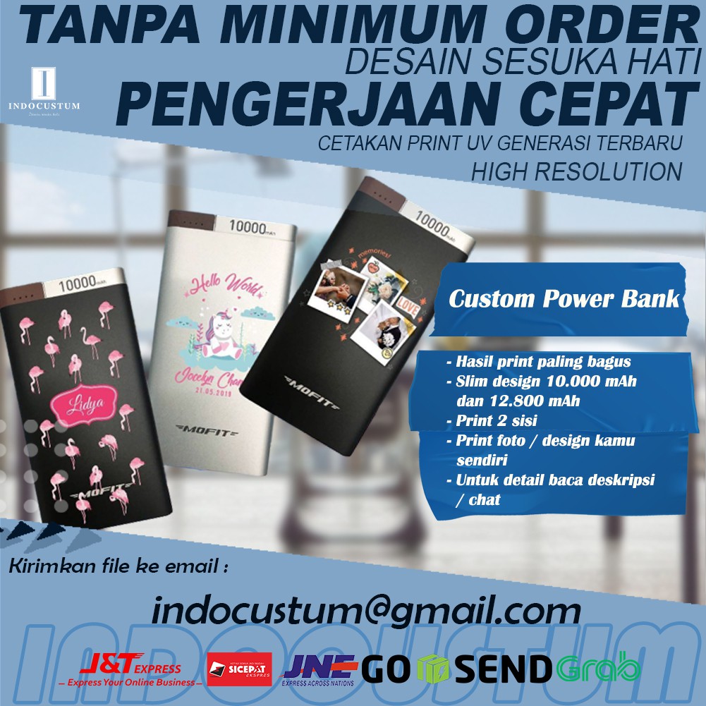 Powerbank Mofit M19 10000mAh CUSTOM PRINT Power Bank ORIGINAL IC035