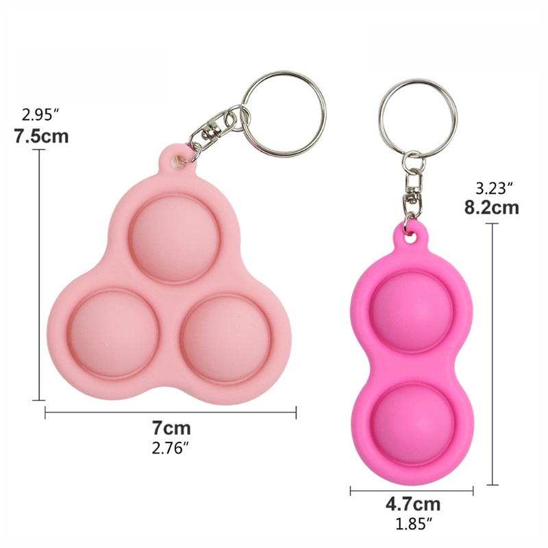 SIY  Simple Dimple Toy Stress Relief Hand Fidget Toys Keychain For Kids Adults Anxiety Autism Pressure Reliever Keychains