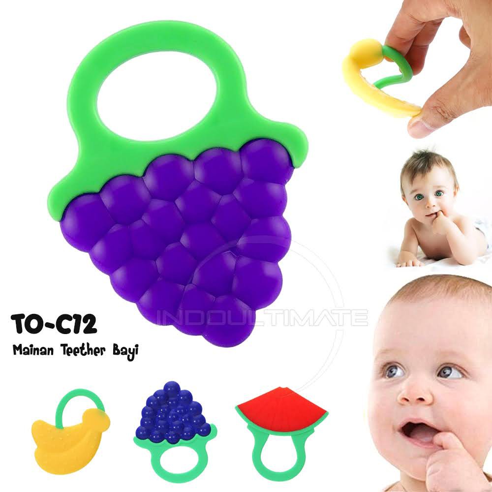 TO-C12 Teether Bayi buah Gigitan bayi Silicone Baby Teether Mainan Genggan Silicone Gigitan Bayi Bentuk Buah Mainan Bayi