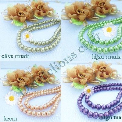 Mutsin PER RENTENG/Mutiara sintetis berat/Mutiaara berlubang/Mutiara Payet Baju Kebaya termurah 4mm per renteng