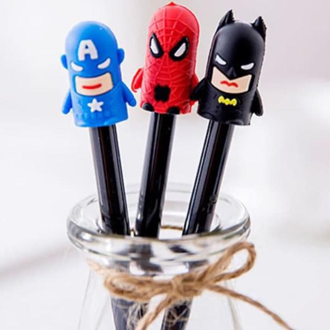 

Ready Stock Kak,,,Silahkan Order !!!! Keburu Habisss... Pen Gel Superhero Hero Gel Ballpoint Spe049