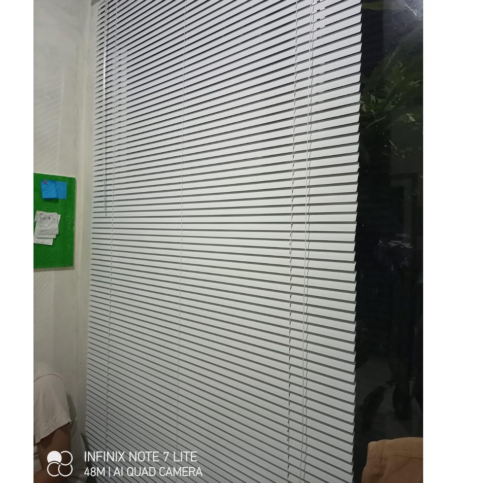 [PRODUK RS] gorden horizontal blind krey pvc &amp; tirai alumunium venetian horizontal outdoor indoor best seller 0JK