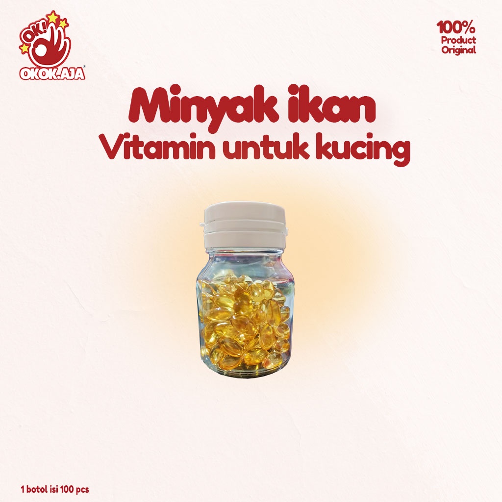 Vitamin untuk Bulu Kucing dan Anjing Minyak Ikan Fish Oil isi 100pcs