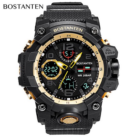 BOSTANTEN Jam Tangan Pria Jam Digital jam tangan couple 2052 jam tangan pria anti air Water Resistan