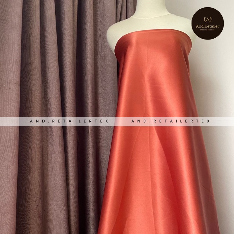 Kain Satin Velvet Premium Warna Teracotta Warna Bata Bahan Inner Furing Dress Seragaman Gamis dll