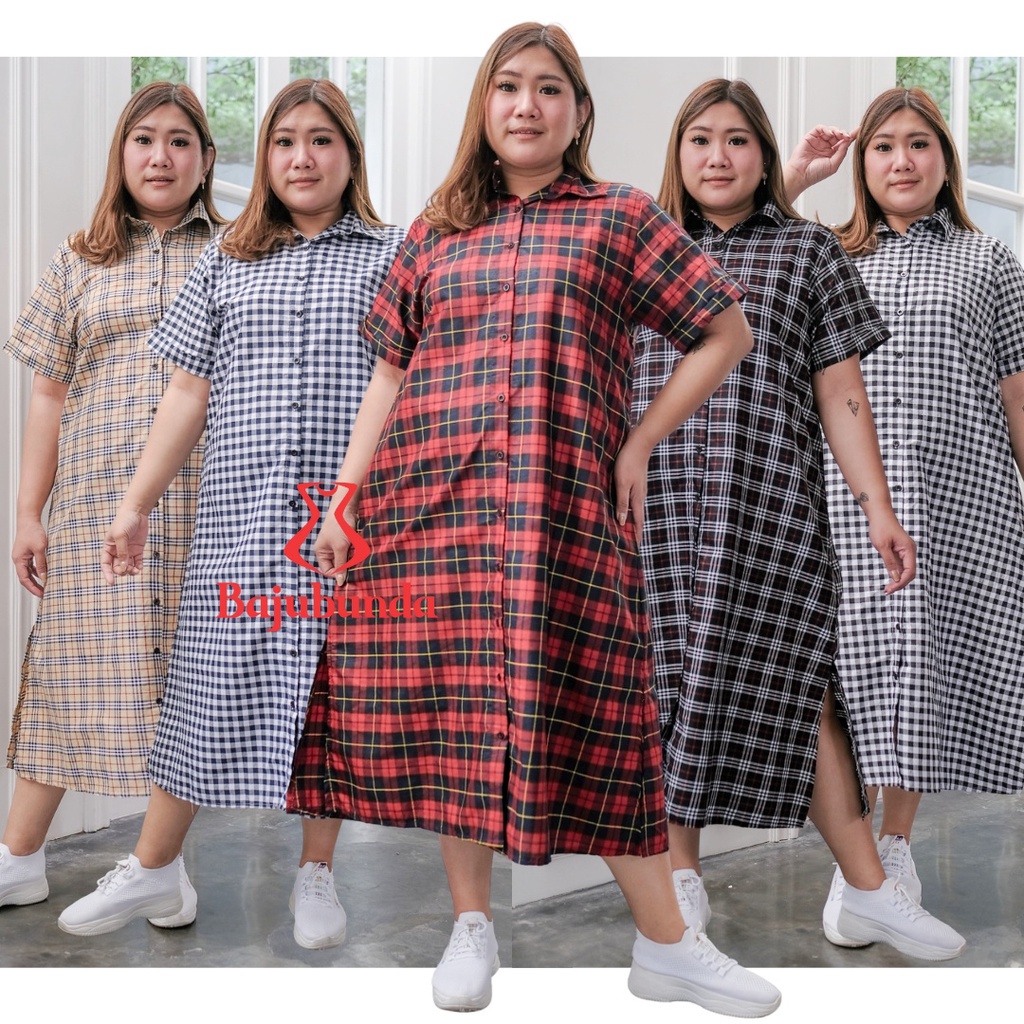 LD 120 DRESS JUMBO BIG SIZE BAJU WANITA LENGAN PENDEK PRIMA