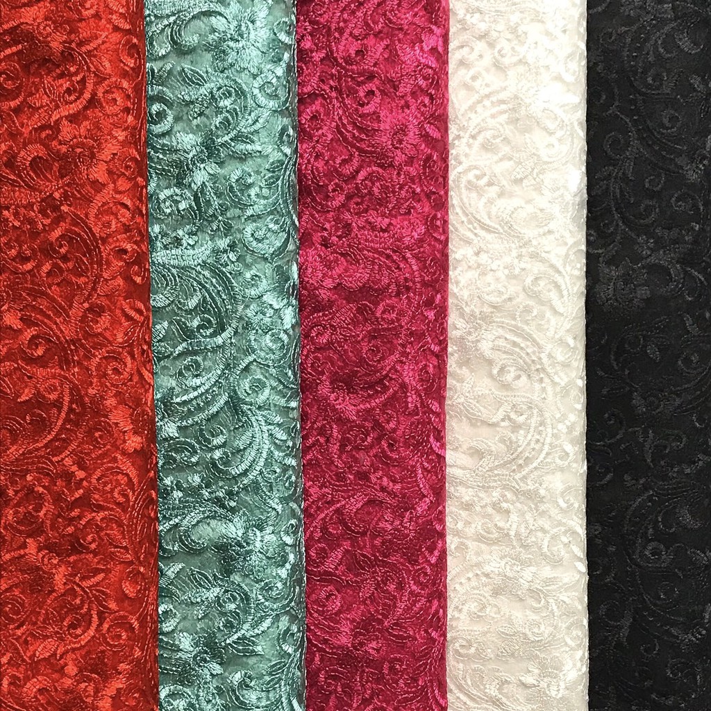 Kain Kebaya BRUKAT/BROKAT TILE/TULLE PERANCIS motif Rose 1/2 meter